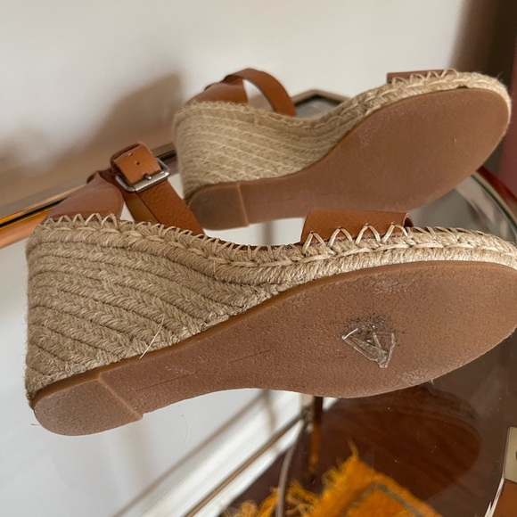 DOLCE VITA NOOR COGNAC ESPADRILLE WEDGE SANDALS SIZE 10 - Picture 2 of 5